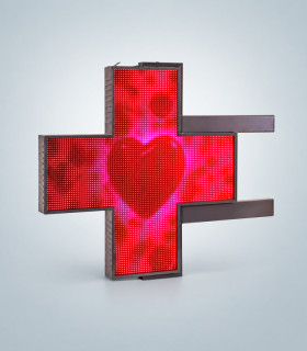 LB NEON — Cruz de farmácia