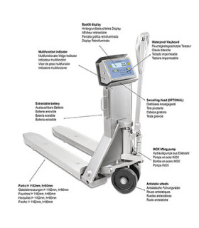 TPWIM-PRO-EX3GD — porta-paletes de pesagem em aço inoxidável ATEX CE-M — vista 3