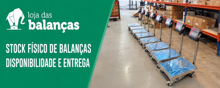 Stock físico de balanças: disponibilidade e entrega